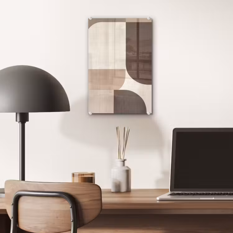 Glas schilderij - Geometrisch - Geweven structuur - Modern — 7