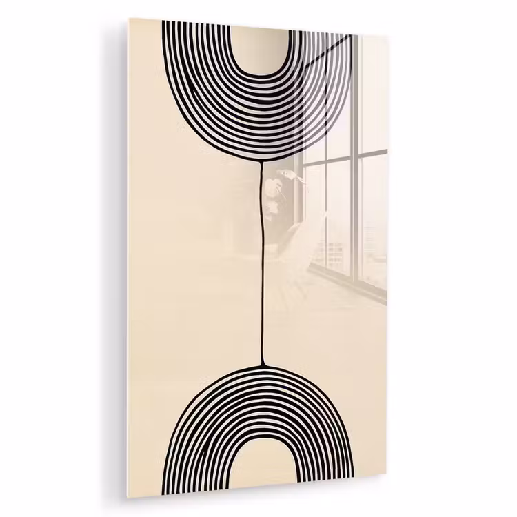 Glas schilderij - Geometrische bogen - Minimalistisch - Symmetrisch — 1