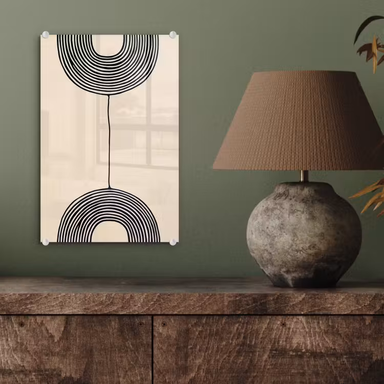 Glas schilderij - Geometrische bogen - Minimalistisch - Symmetrisch — 4