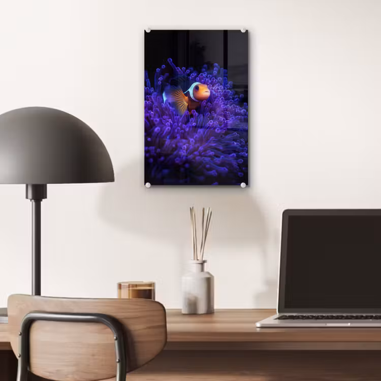 Glas schilderij - Koraal - Vis - Oranje - Zee — 7