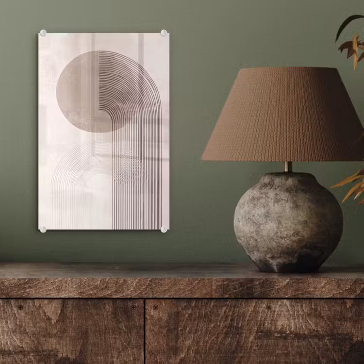 Glas schilderij - Minimalistisch - Cirkel - Lichtgrijs — 4