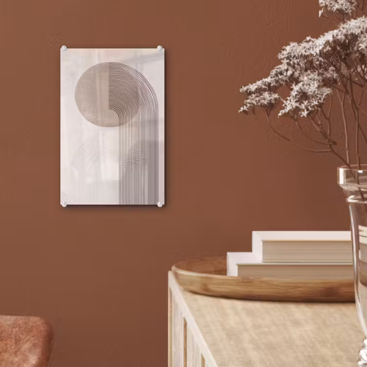 Glas schilderij - Minimalistisch - Cirkel - Lichtgrijs — 6