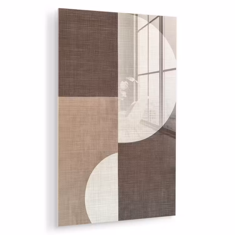 Glas schilderij - Raster - Halve cirkels - Contrast — 1