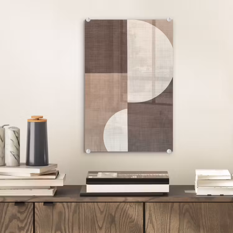 Glas schilderij - Raster - Halve cirkels - Contrast — 2