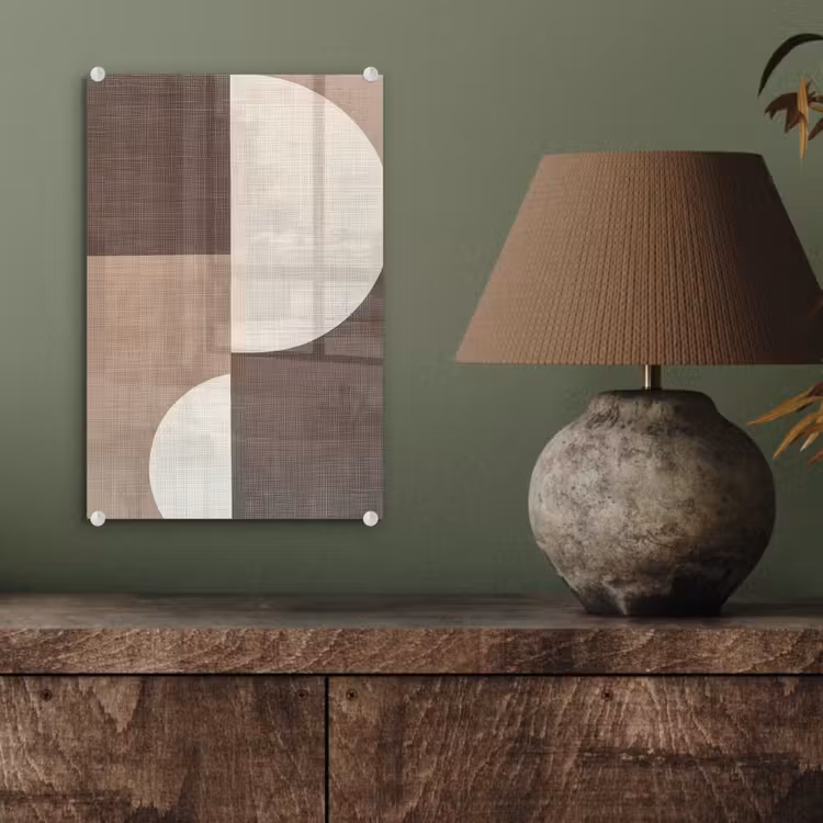 Glas schilderij - Raster - Halve cirkels - Contrast — 4