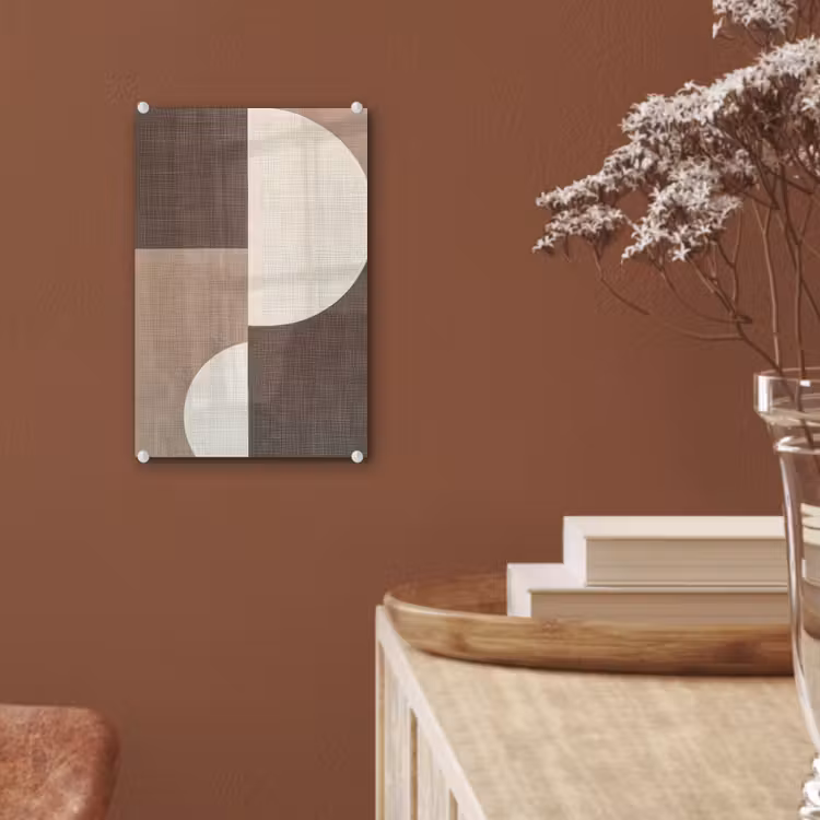 Glas schilderij - Raster - Halve cirkels - Contrast — 6