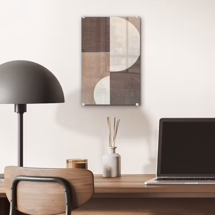 Glas schilderij - Raster - Halve cirkels - Contrast — 7