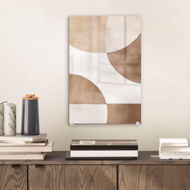 Glas schilderij - Snijdende cirkels - Overlappende vlakken — 2