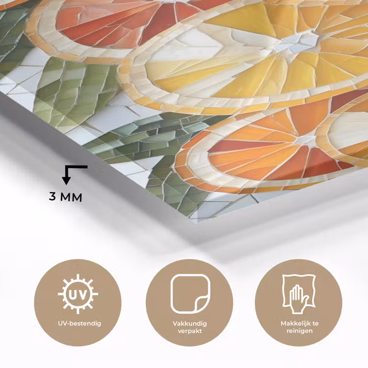 Glas schilderij - Schijfjes - Fruit - Oranje - Mozaïek — 3