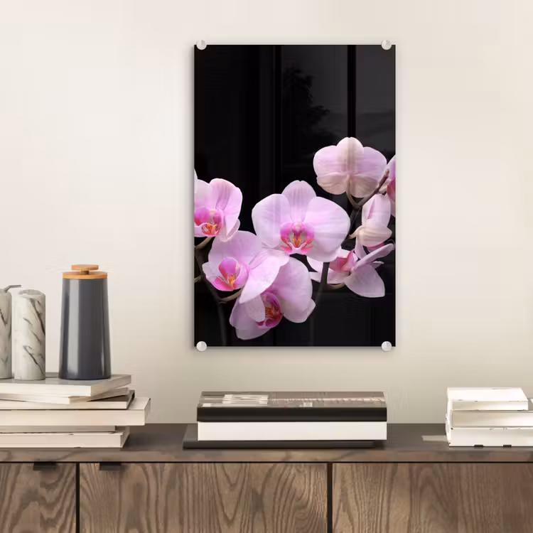 Glas schilderij - Orchidee - Bloemen - Roze - Flora — 2