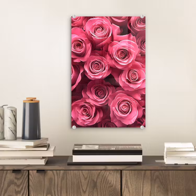 Glas schilderij - Rozen - Pink - Bloem — 2