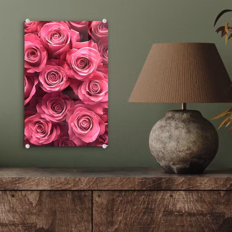 Glas schilderij - Rozen - Pink - Bloem — 4