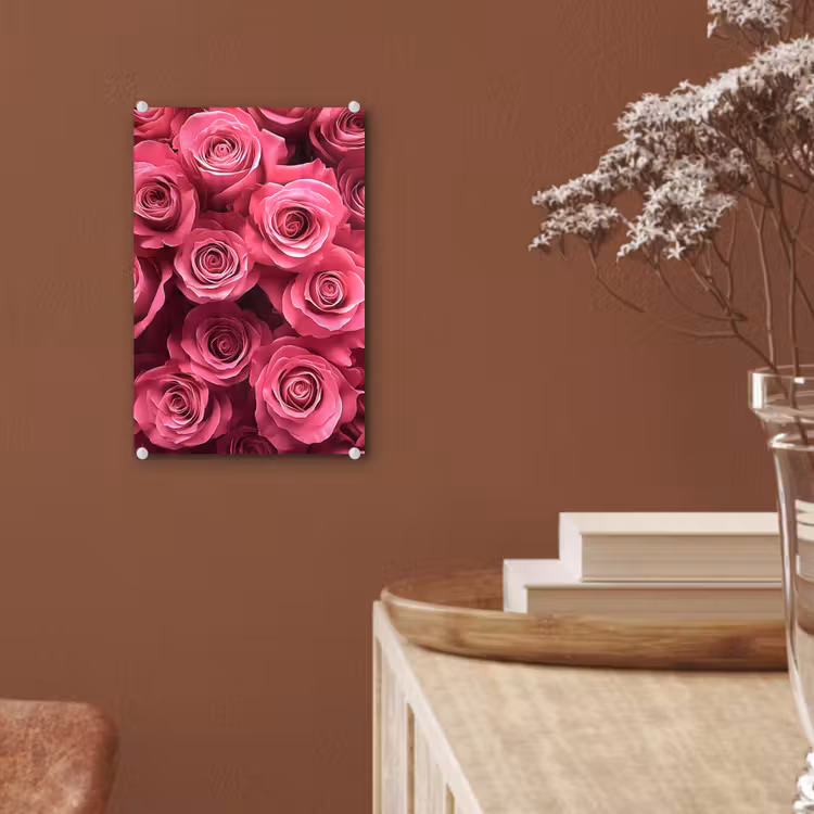 Glas schilderij - Rozen - Pink - Bloem — 6