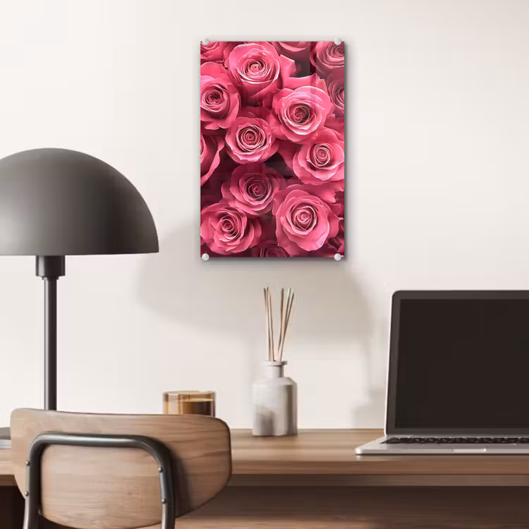 Glas schilderij - Rozen - Pink - Bloem — 7