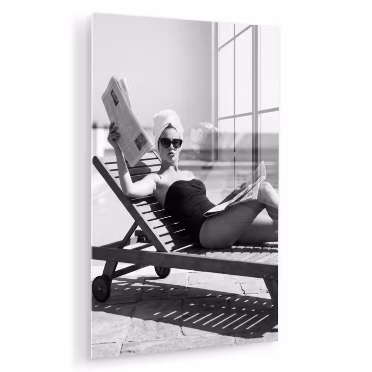 Glas schilderij - Glamour - Modern - Zwart - Wit — 1