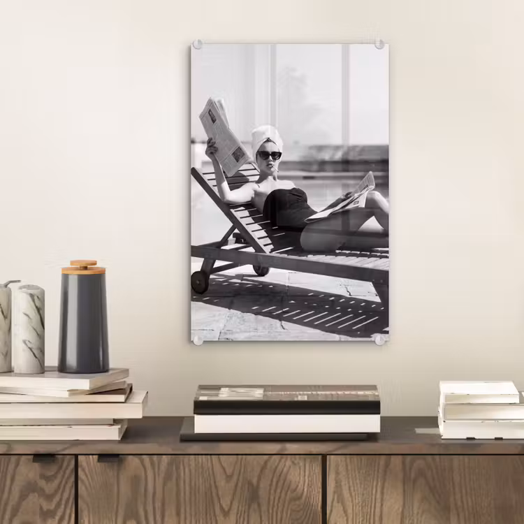 Glas schilderij - Glamour - Modern - Zwart - Wit — 2