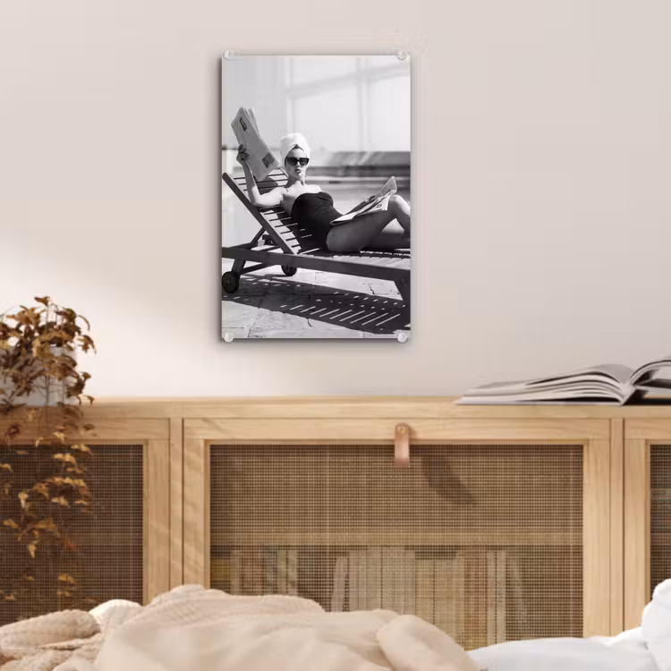 Glas schilderij - Glamour - Modern - Zwart - Wit — 5