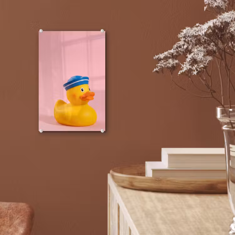 Glas schilderij - Matroos - Eend - Roze — 6