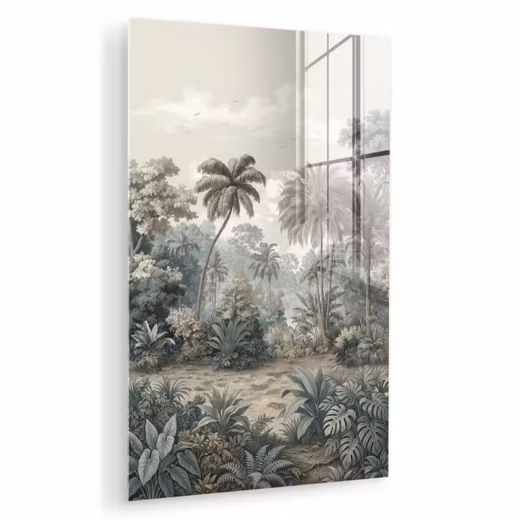 Glas schilderij - Tropisch - Landschap - Illustratie — 1