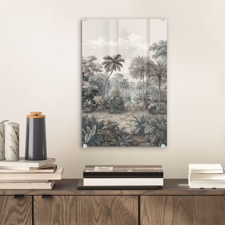 Glas schilderij - Tropisch - Landschap - Illustratie — 2