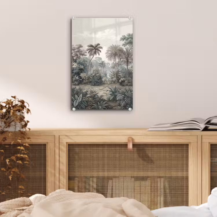 Glas schilderij - Tropisch - Landschap - Illustratie — 5