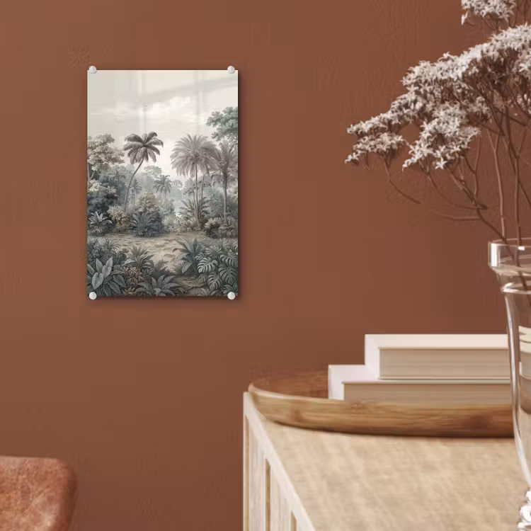 Glas schilderij - Tropisch - Landschap - Illustratie — 6