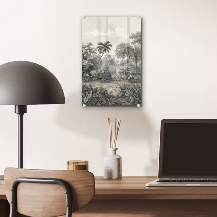 Glas schilderij - Tropisch - Landschap - Illustratie — 7