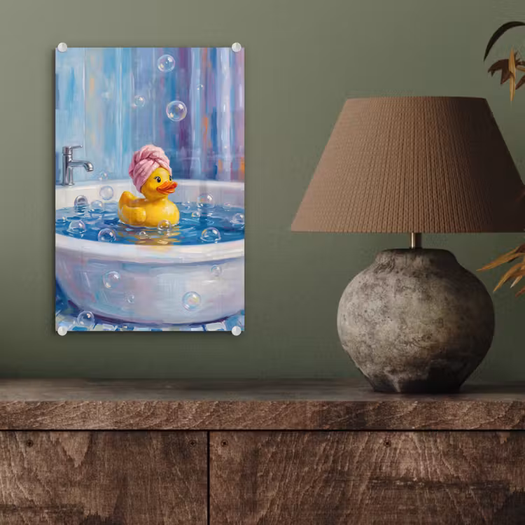 Glas schilderij - Creatief - Badeend - Kleurrijk — 4