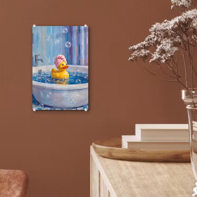 Glas schilderij - Creatief - Badeend - Kleurrijk — 6