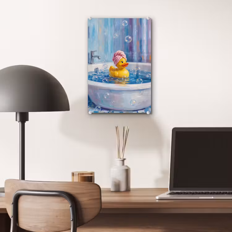 Glas schilderij - Creatief - Badeend - Kleurrijk — 7
