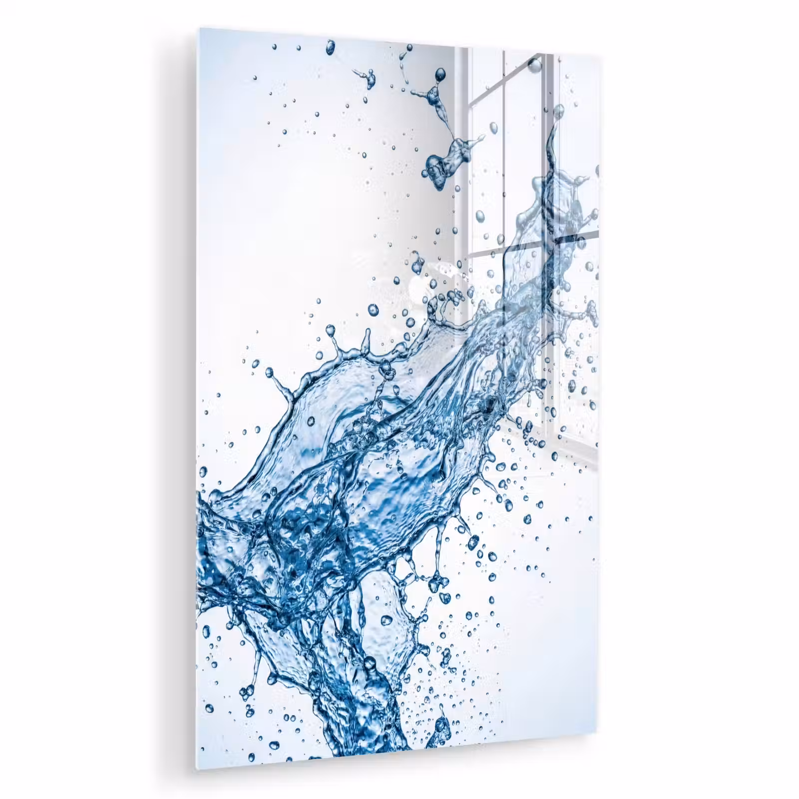 Glas schilderij - Spash - Water - Blauw — 1