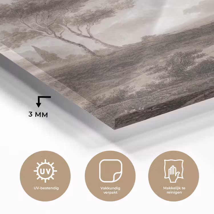 Glas schilderij - Klassiek - Landschap - Neutraal — 3