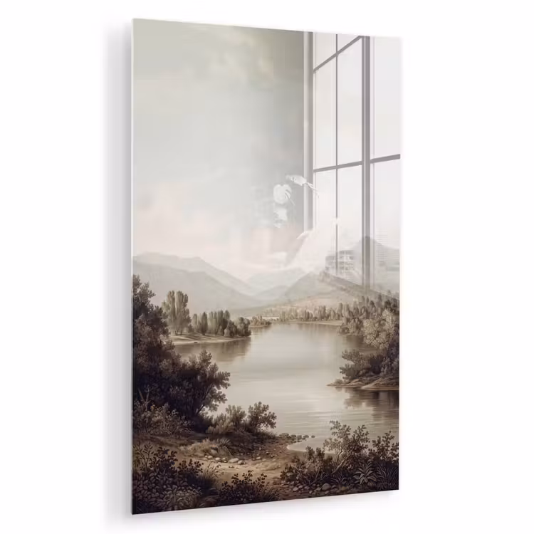 Glas schilderij - Klassiek - Landschap - Sereen — 1