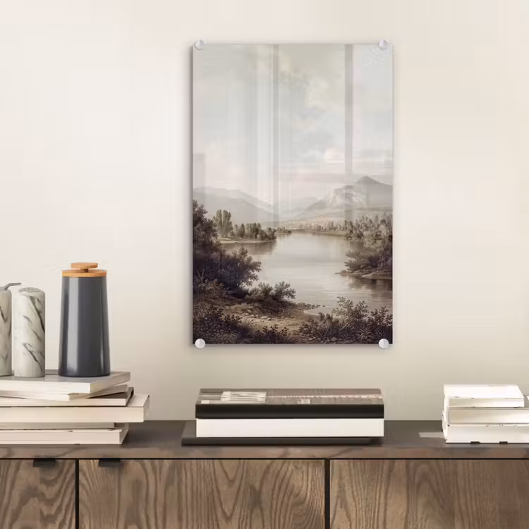 Glas schilderij - Klassiek - Landschap - Sereen — 2