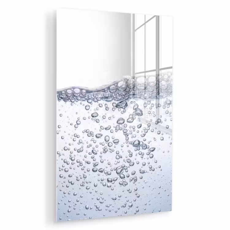Glas schilderij - Luchtbellen - Water - Dynamisch — 1
