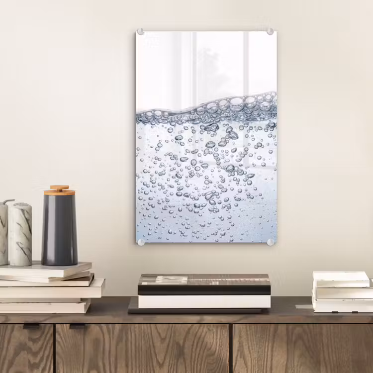 Glas schilderij - Luchtbellen - Water - Dynamisch — 2