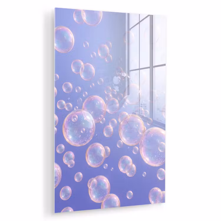 Glas schilderij - Pastel - Bubbels - Dromerig — 1