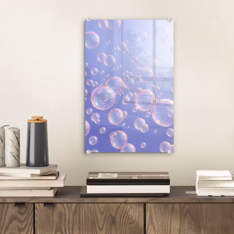Glas schilderij - Pastel - Bubbels - Dromerig — 2