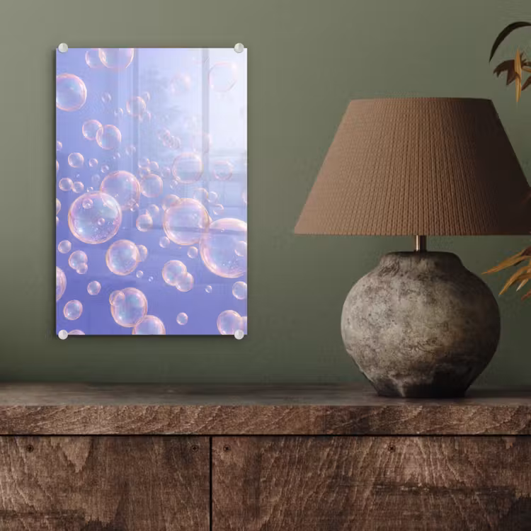 Glas schilderij - Pastel - Bubbels - Dromerig — 4