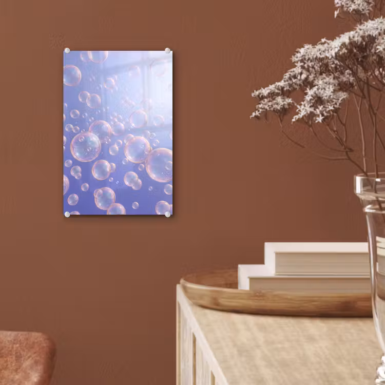 Glas schilderij - Pastel - Bubbels - Dromerig — 6