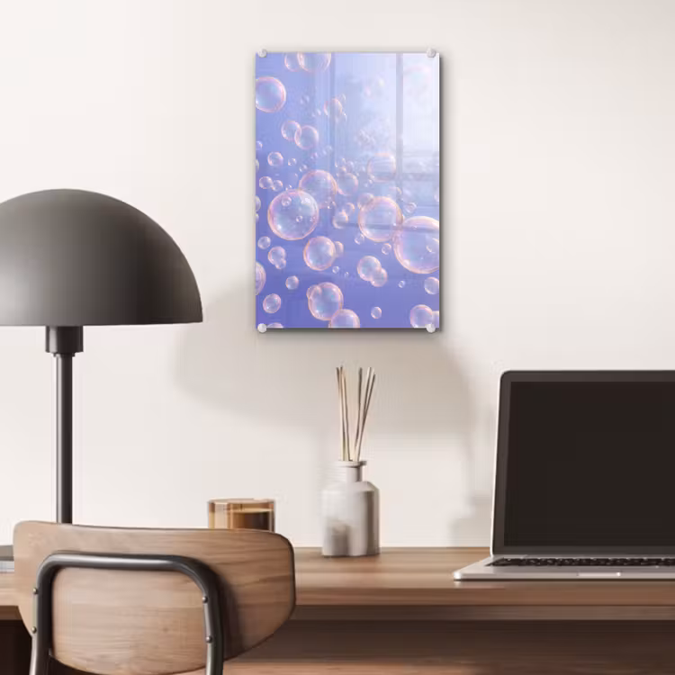 Glas schilderij - Pastel - Bubbels - Dromerig — 7