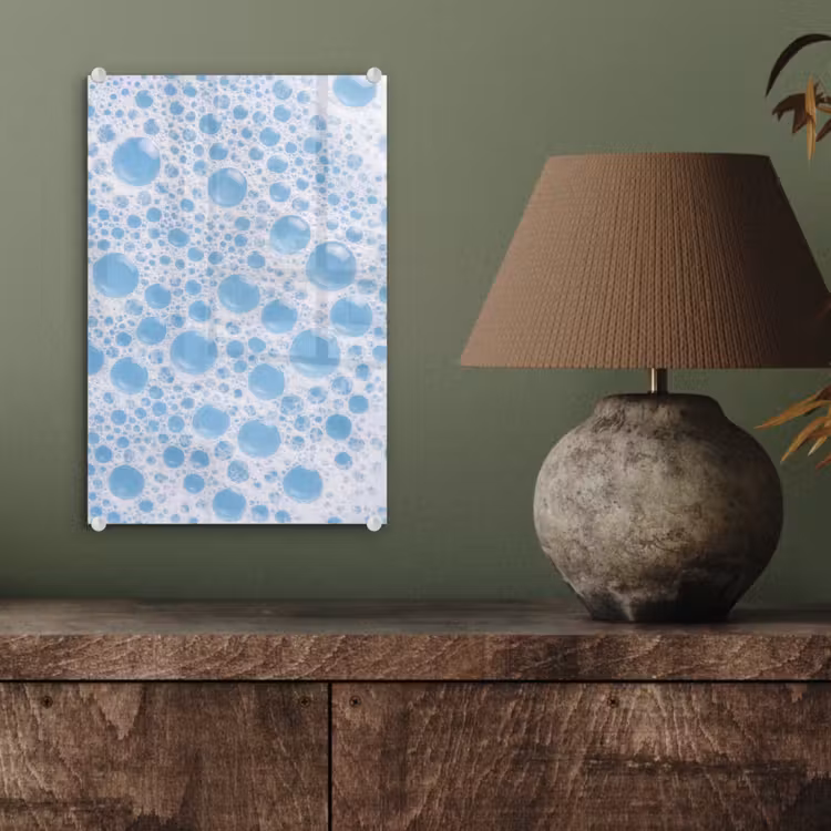 Glas schilderij - Schuim - Bubbels - Blauw — 4
