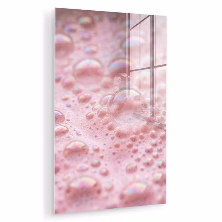 Glas schilderij - Schuim - Structuur - Roze — 1