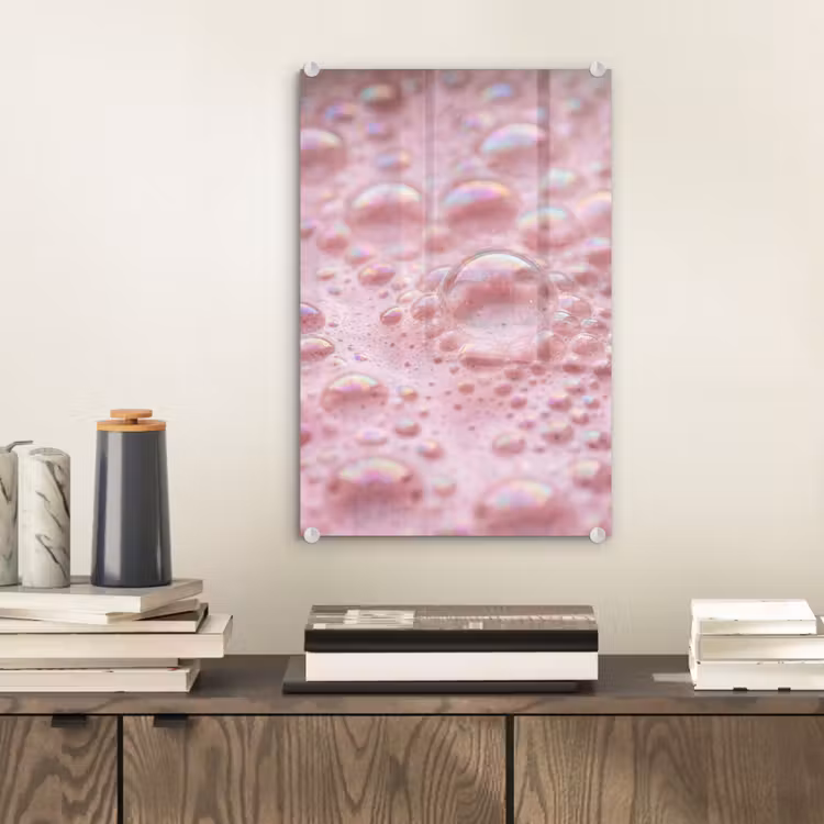 Glas schilderij - Schuim - Structuur - Roze — 2