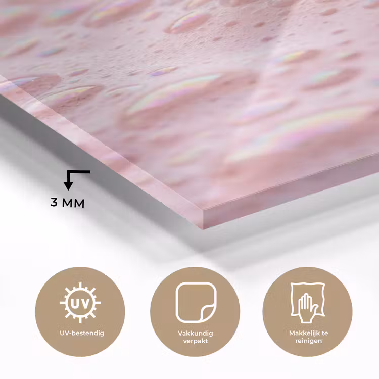 Glas schilderij - Schuim - Structuur - Roze — 3