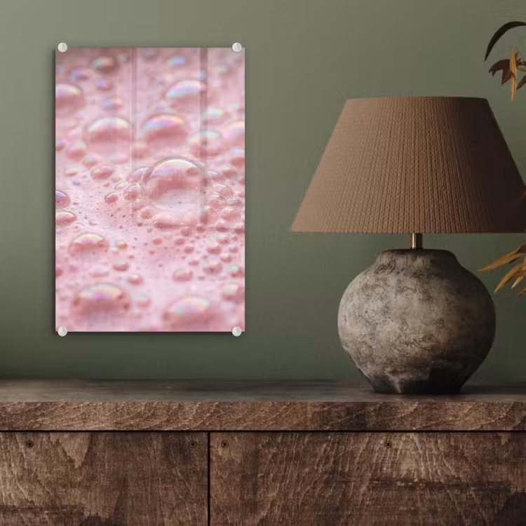 Glas schilderij - Schuim - Structuur - Roze — 4