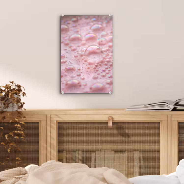 Glas schilderij - Schuim - Structuur - Roze — 5
