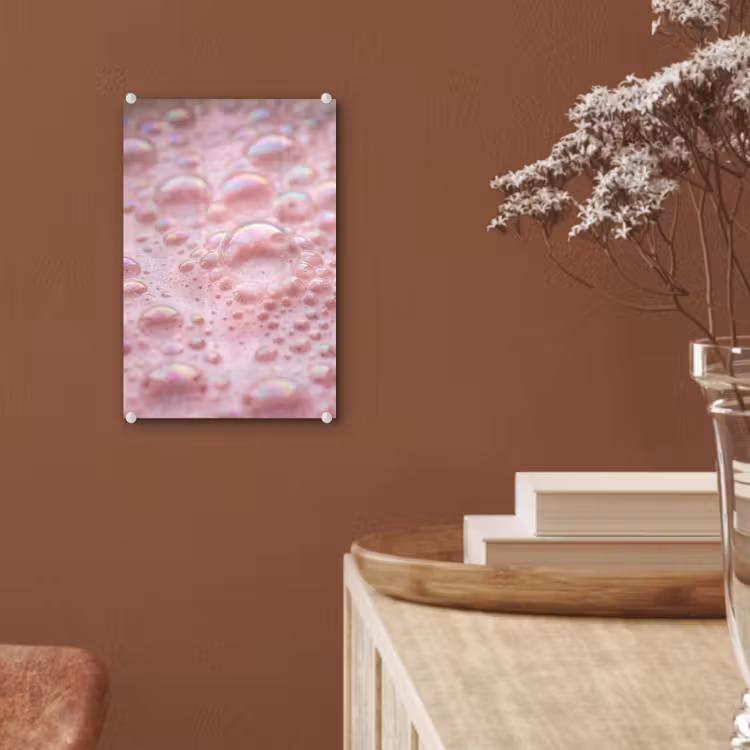 Glas schilderij - Schuim - Structuur - Roze — 6