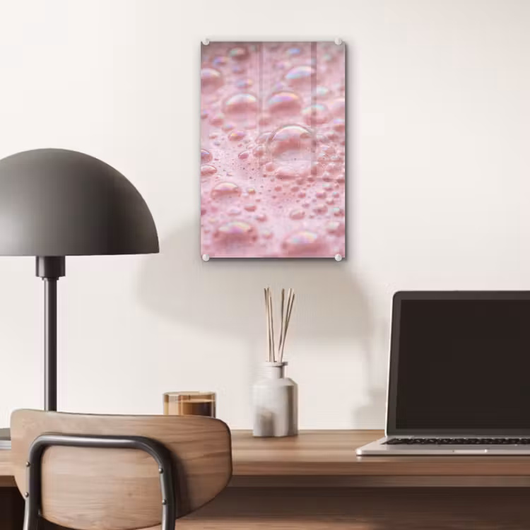 Glas schilderij - Schuim - Structuur - Roze — 7