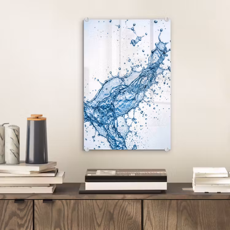 Glas schilderij - Spash - Water - Blauw — 2